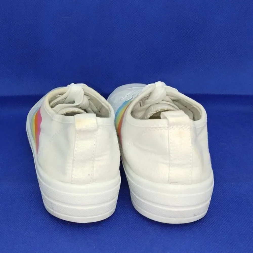 Sole Mates Women's Pre-owned Rainbow Striped Canvas Sneakers - sz. 7/8